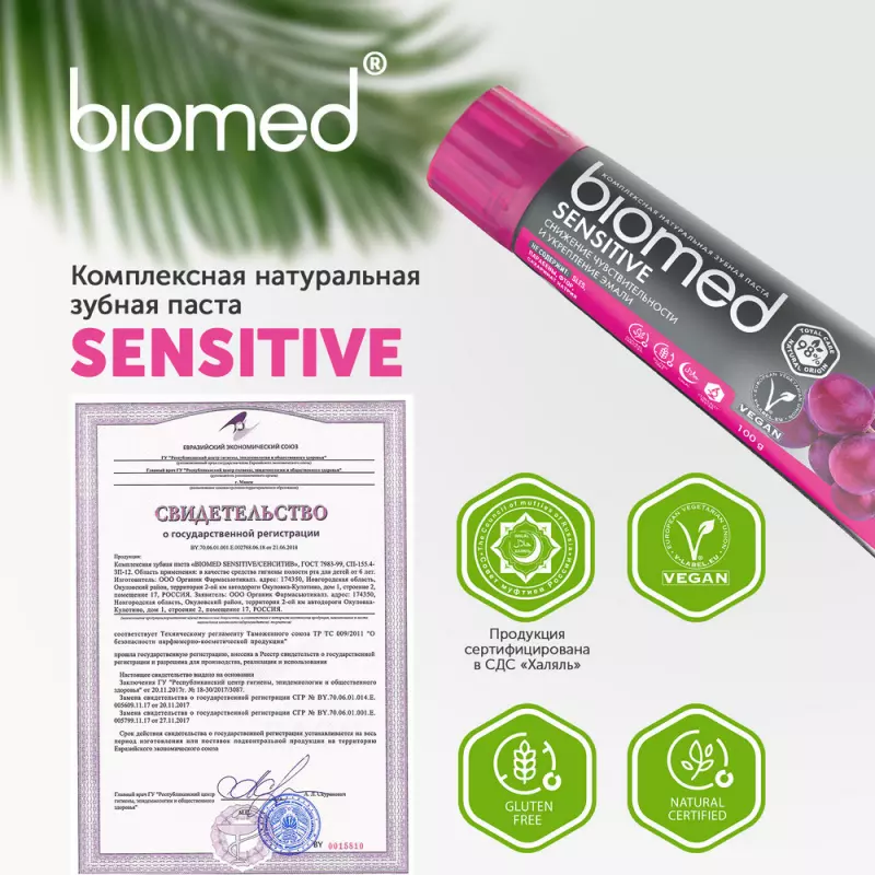 Зубная паста Splat Biomed Sensitive 100 г