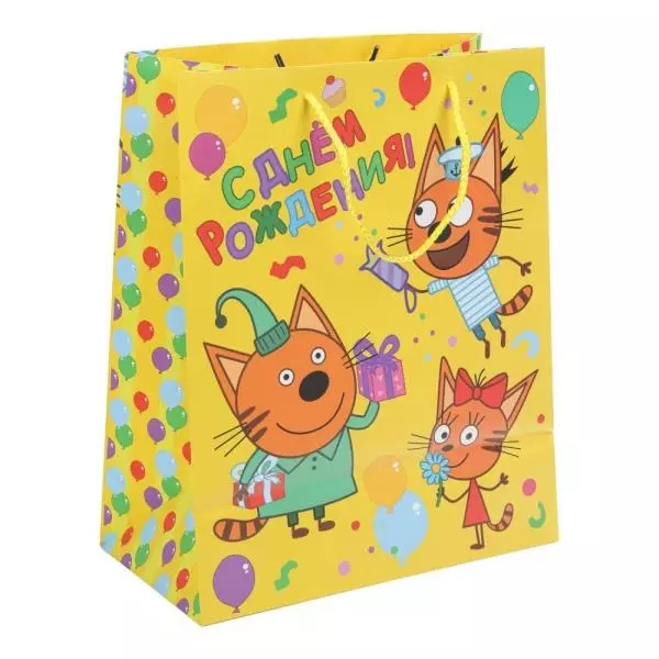 Подарочный пакет 26х32х10 см Три Кота PL-109927-3CHB