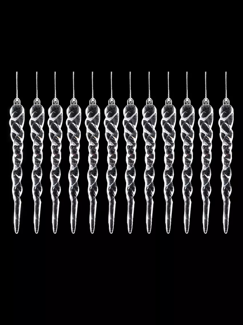 Новогоднее подвесное украшение (полистирол), набор из 12 шт / 1х1,4х12,5см 94004