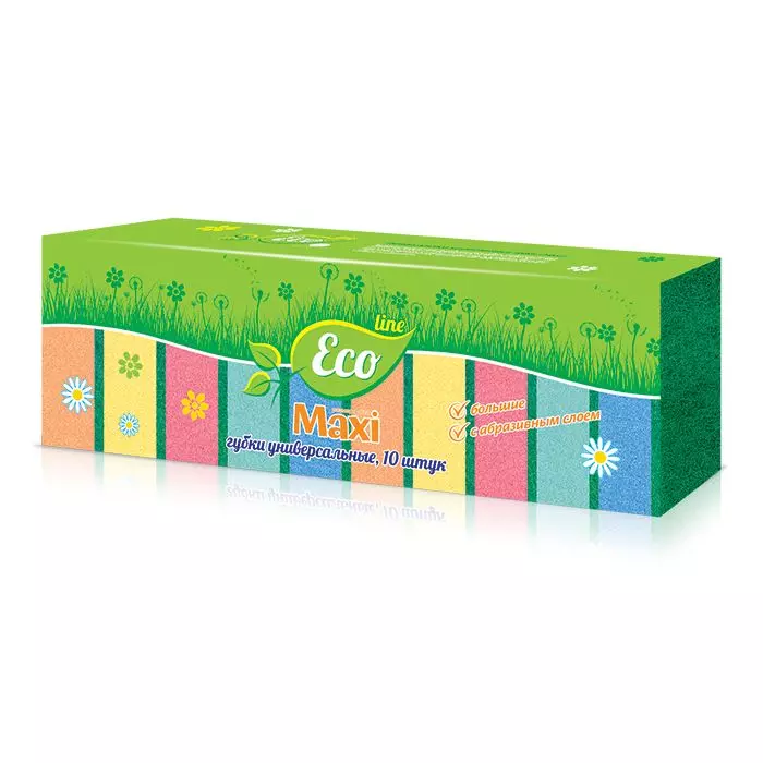 Губки для посуды MAXI, 10 шт 435858 ECO LINE