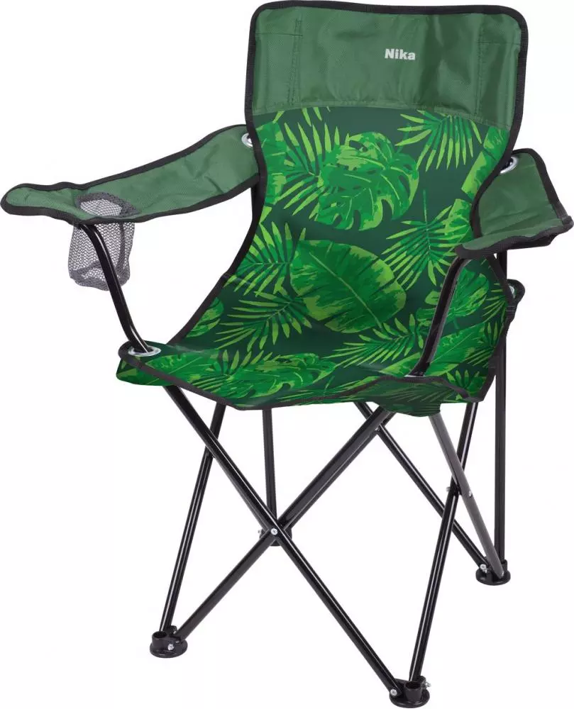 Кресло складное Премиум 5 ПСП5/2 с тропическими листьями темный