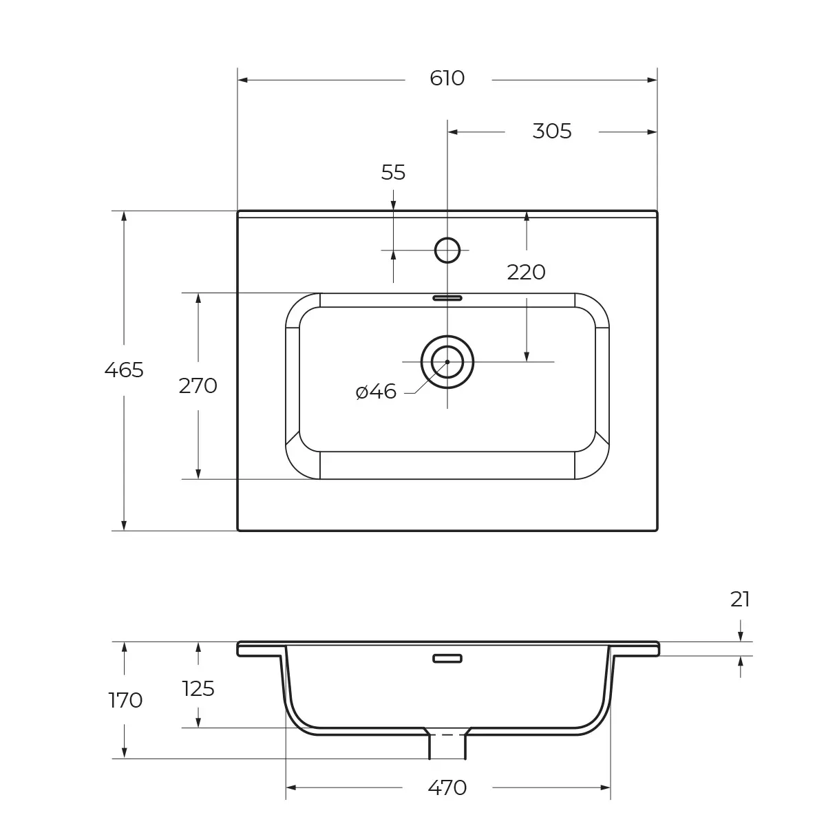 Подвесная тумба с раковиной BelBagno 60 см темное дерево ETNA-600-2C-SO-RW-P+BB600ETL