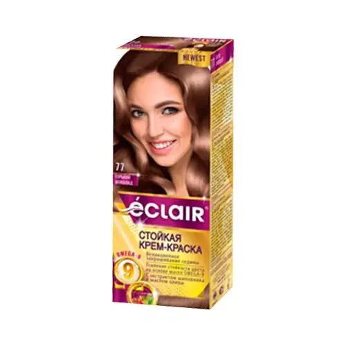 Краска для волос ЕCLAIR с маслом OMEGA 9 7.7 Горький шоколад