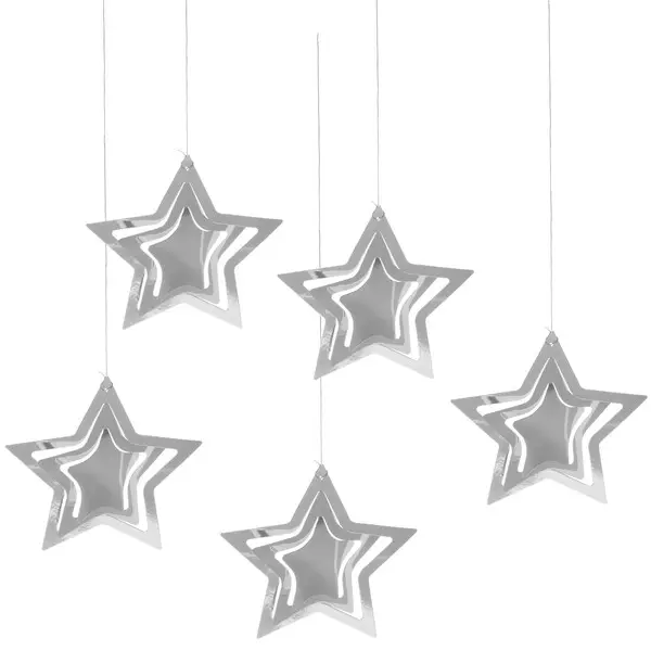 Подвесное украшение Праздничная атмосфера 19 см (5 штук) серебро 219-128