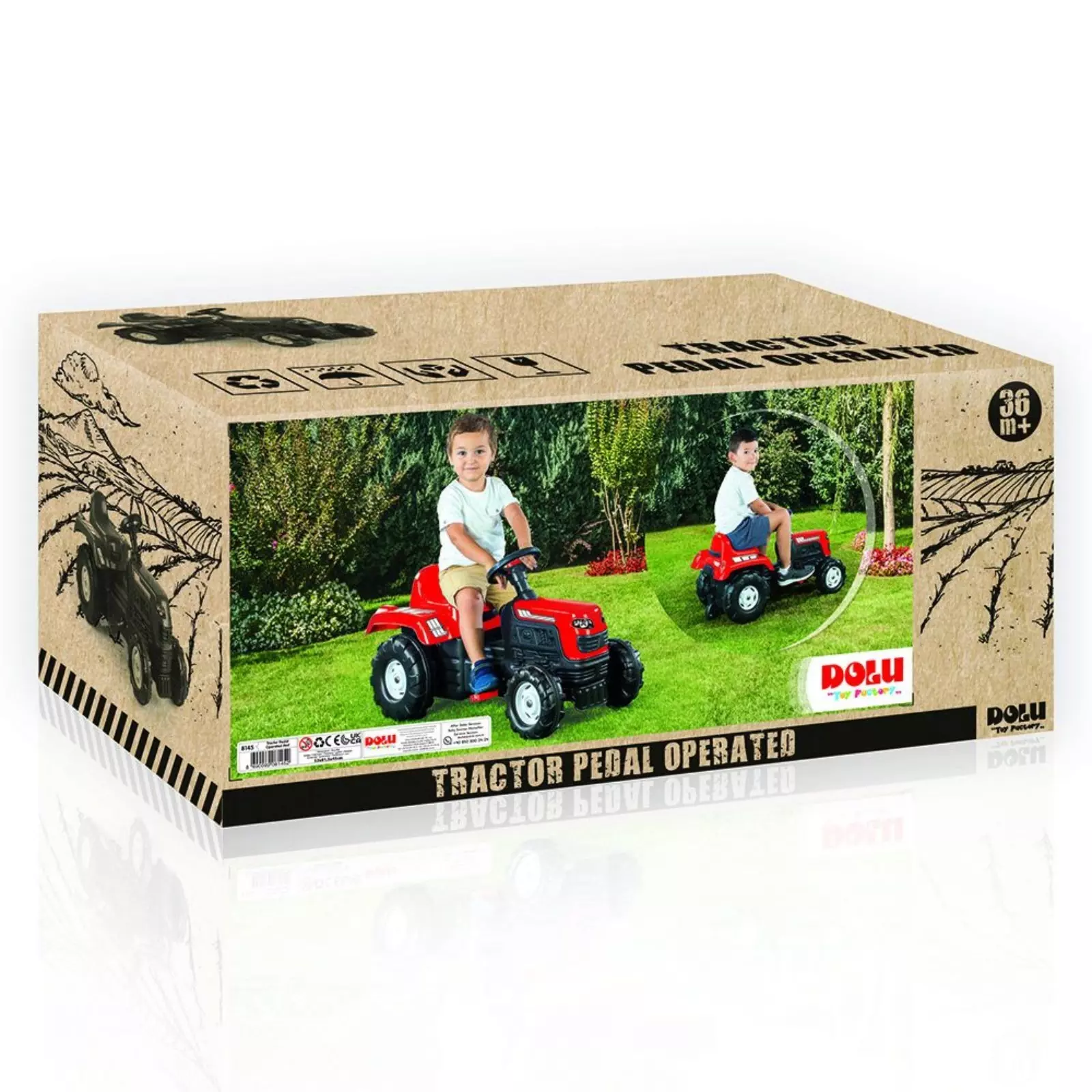 Трактор детский педальный Farmer красный Dolu 8050