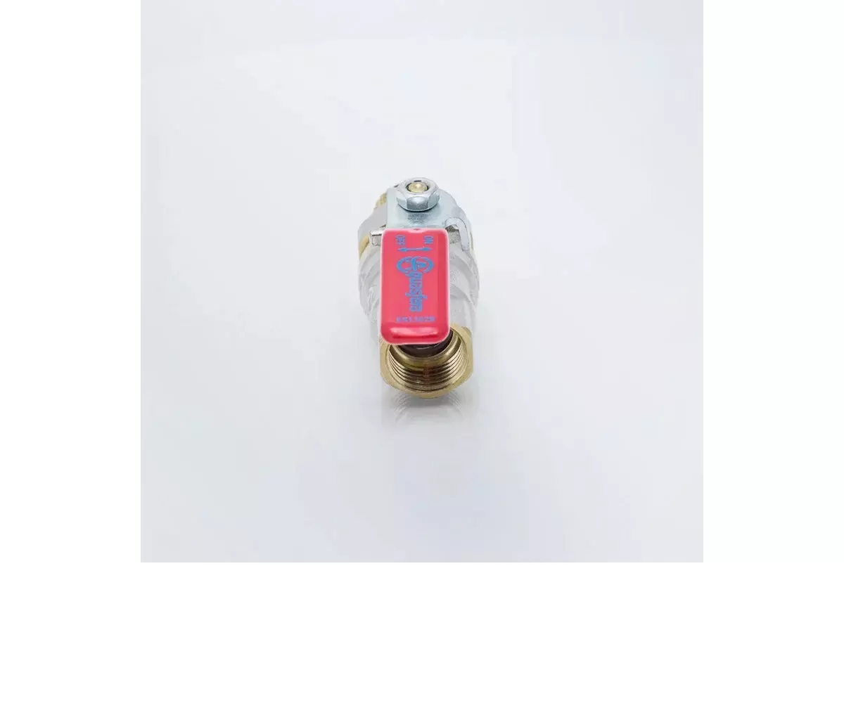 Кран шаровой полнопроходной 3/4" ВР/американка, никель, рычаг красный, Aquasfera 1006-02