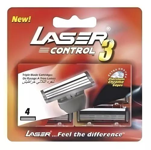 Сменные кассеты для бритья Laser Control 3, 4 шт. для бритвы Лазер Строке II