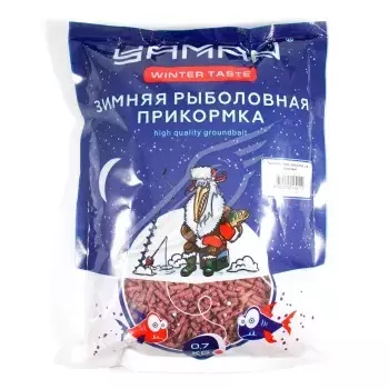 Прикормка для зимней рабалки Yaman Winter Taste Гранулы 3мм, (мотыль), красный, 700 г