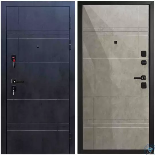 Дверь входная металл10 см Берилл Квадро 2, бетон графит/бетон беж.левая 880*2050мм 2замка сталь 1,2