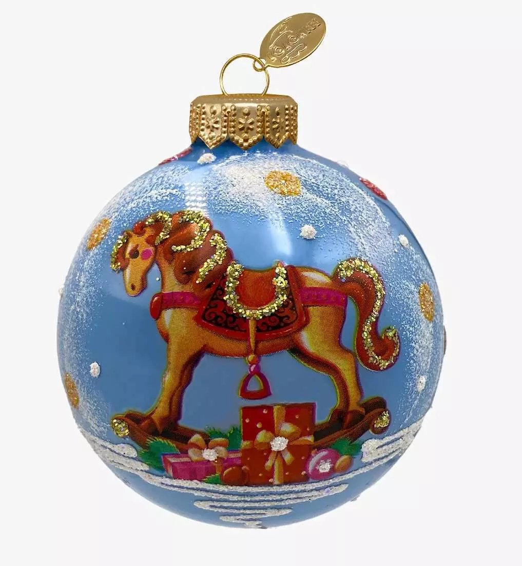 Елочный шар стекло Лошадка детская 6,5 см (Символ года) Коломеев КУ-65-254017