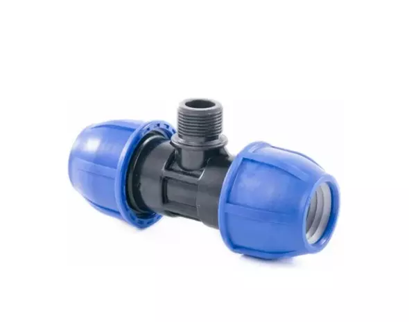 Тройник ПНД с резьбой 32x1/2&quot; НР, компрессионный, PN16, RTP 14533