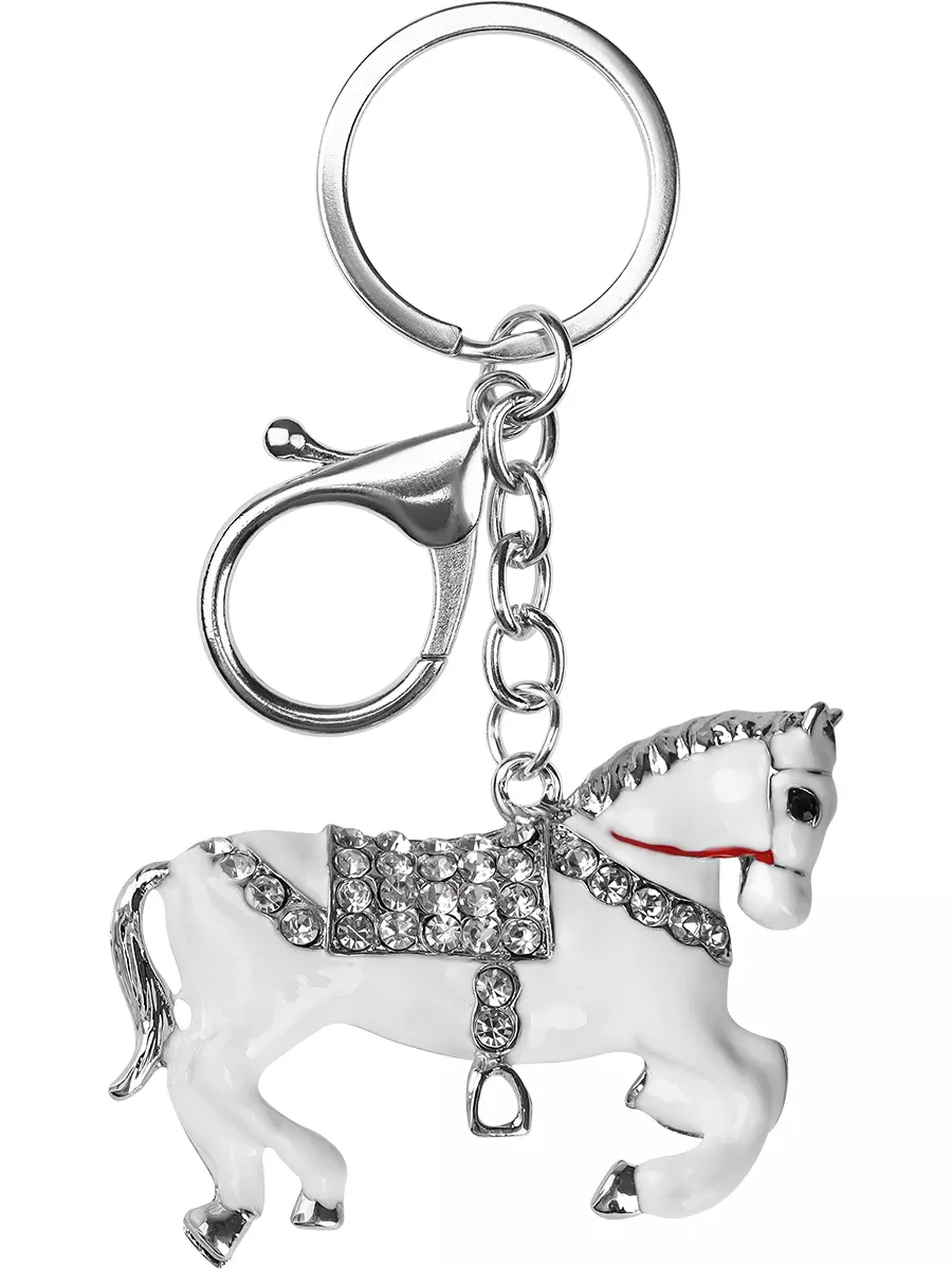 Брелок металл со стразами Прекрасная лошадка 6,5 см Т-2641