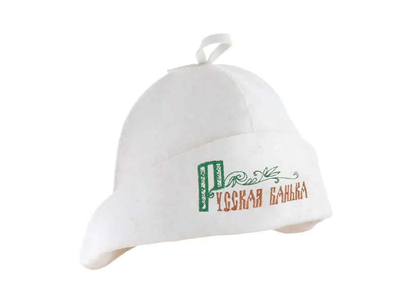 Шляпа для сауны Банщик белый Русская банька