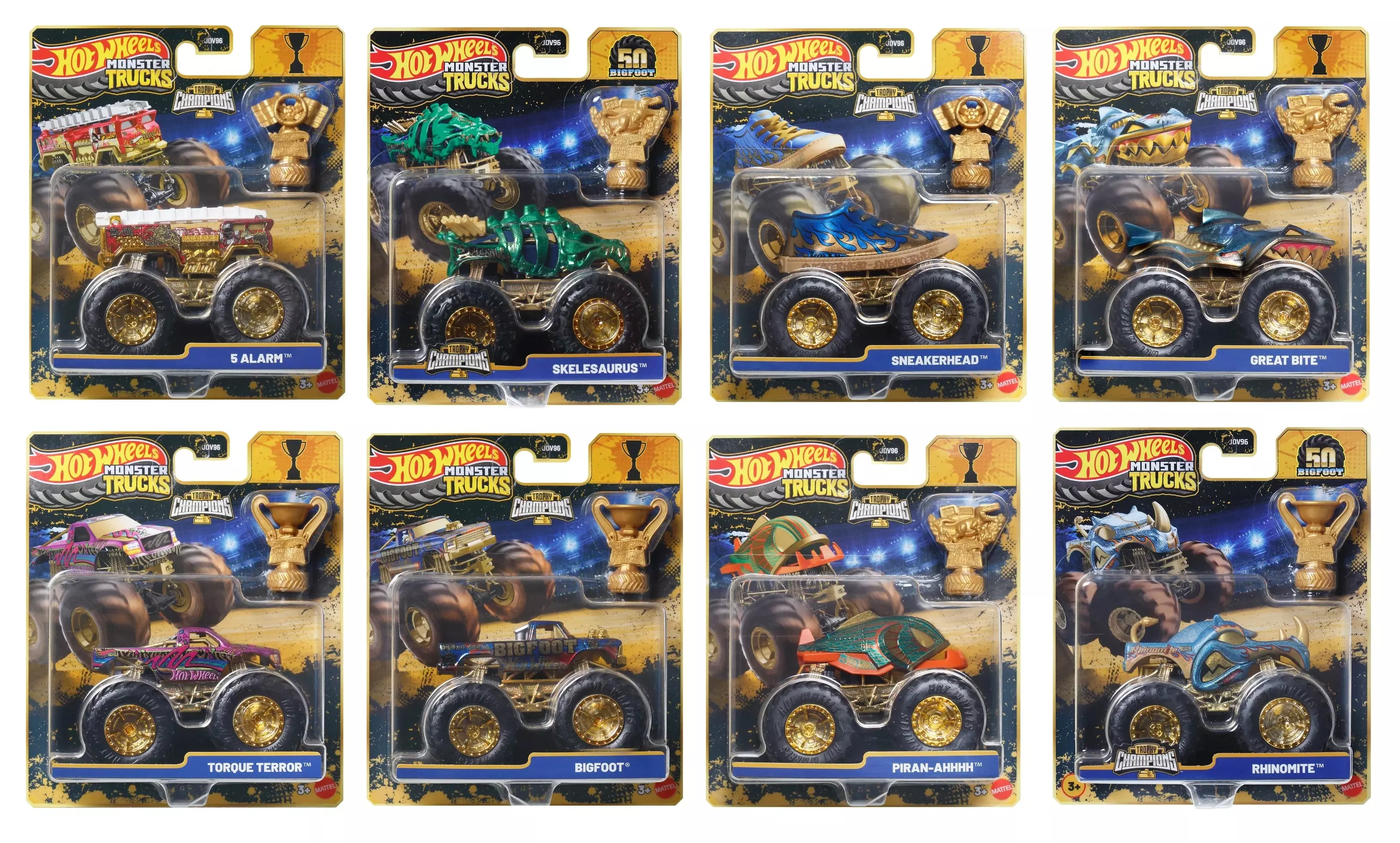 Модель машинки Hot Wheels,металл,монстр-трак,"Чемпион с кубком"1:64, в ассорт.,Хот Вилс,Matell JDV96