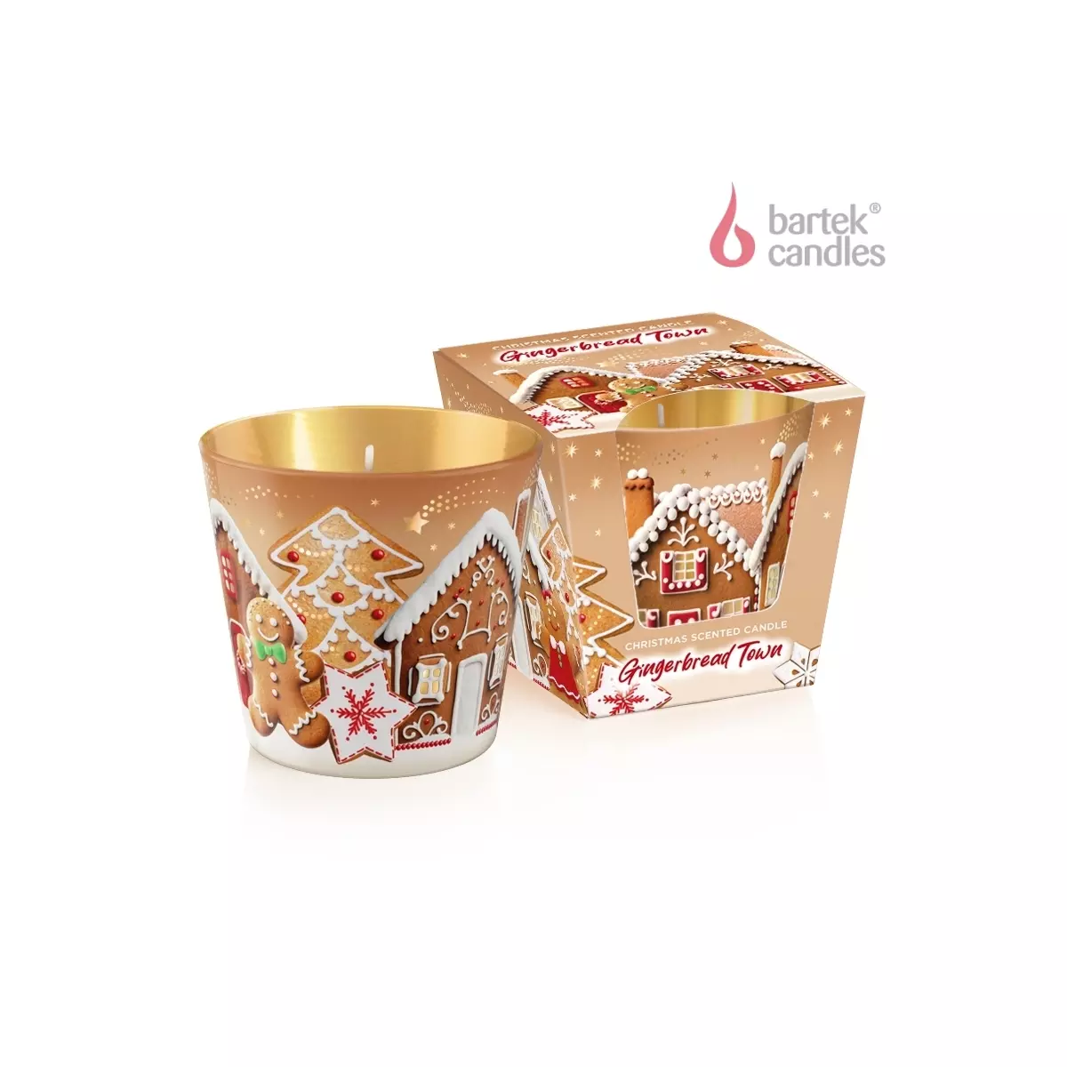 Cвеча ароматизированная в стакане 115 г Bartek Пряничный городок/Gingerbread Town