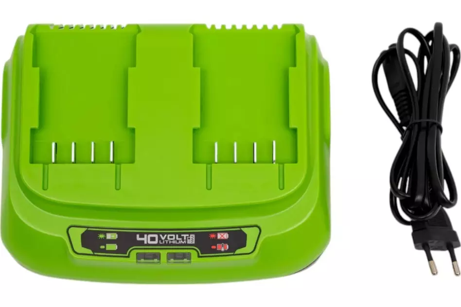 Зарядное устройство быстрое для 2-х аккумуляторов Greenworks G40UC8,40V