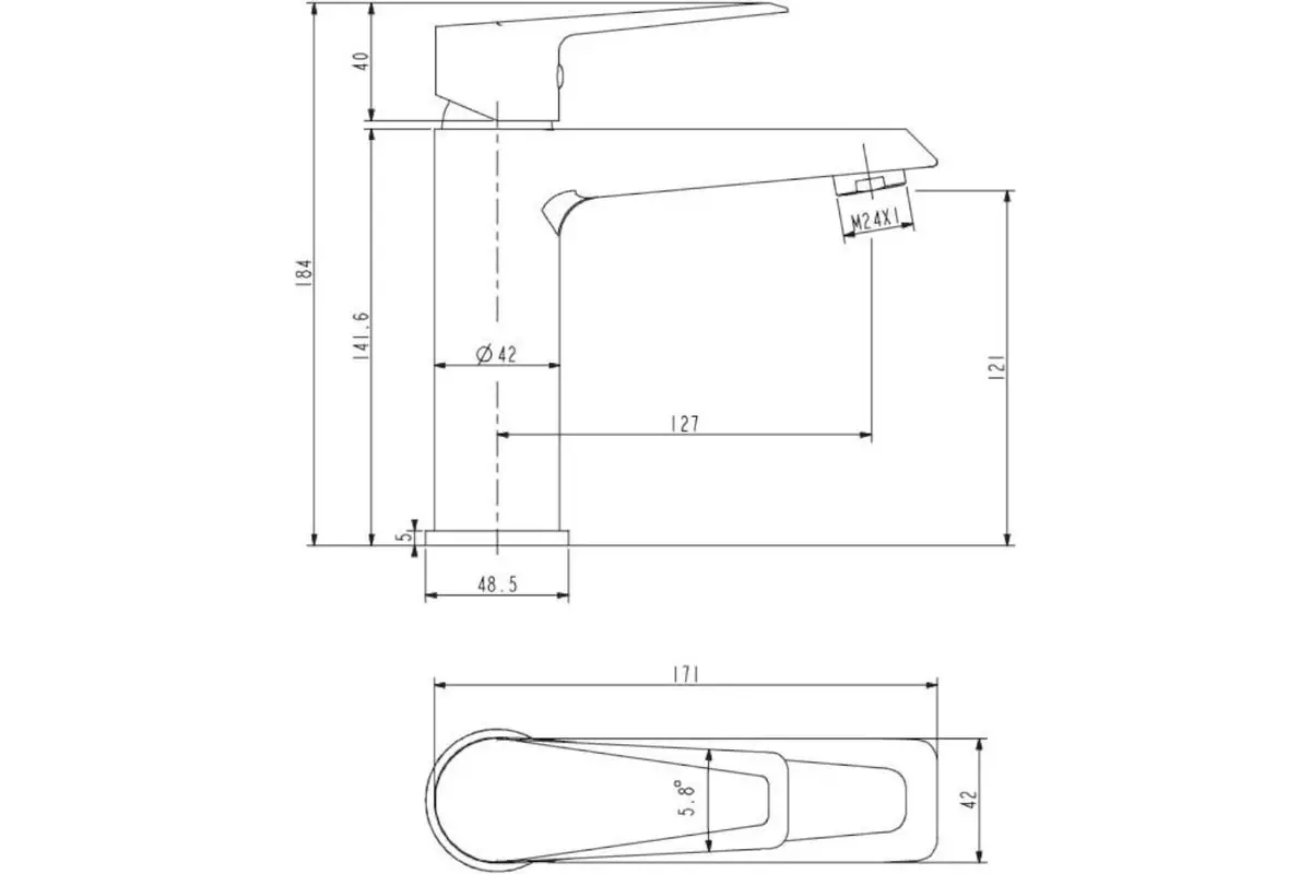 Смеситель для раковины, хром, ESKO New York NY 26, латунь