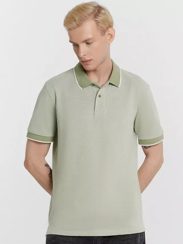 Поло мужское Mark Formelle 111850/1 двухцветный зеленый чай, р-р 108-182/188 (54 / XXL)
