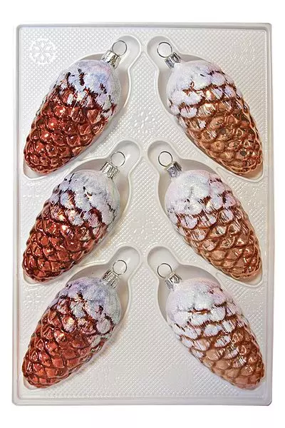 Елочные игрушки Шишки сосновые из (набор 6 шт) С303