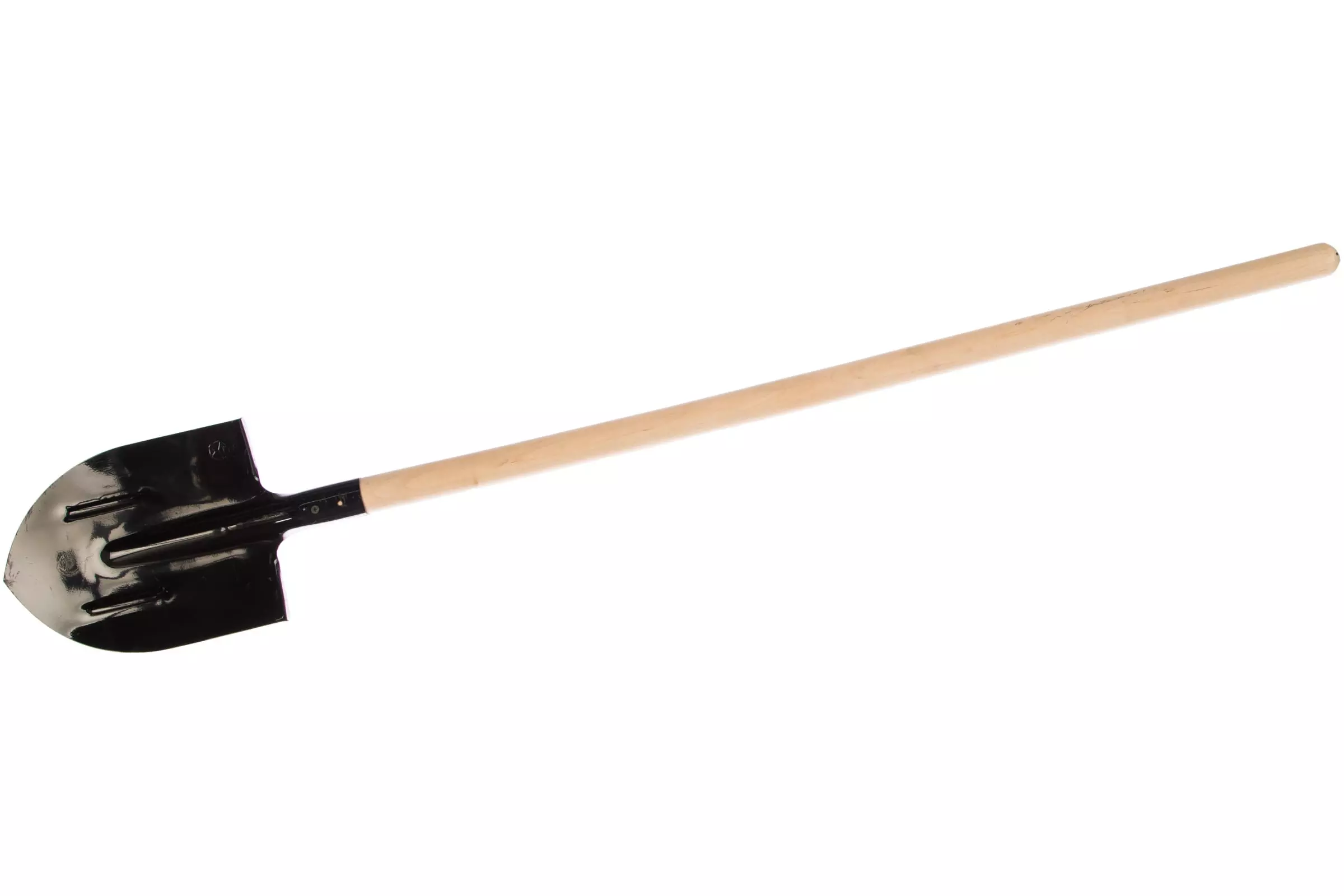 Лопата штыковая, 205х275х1400 мм, ребра жесткости, деревянный черенок Россия