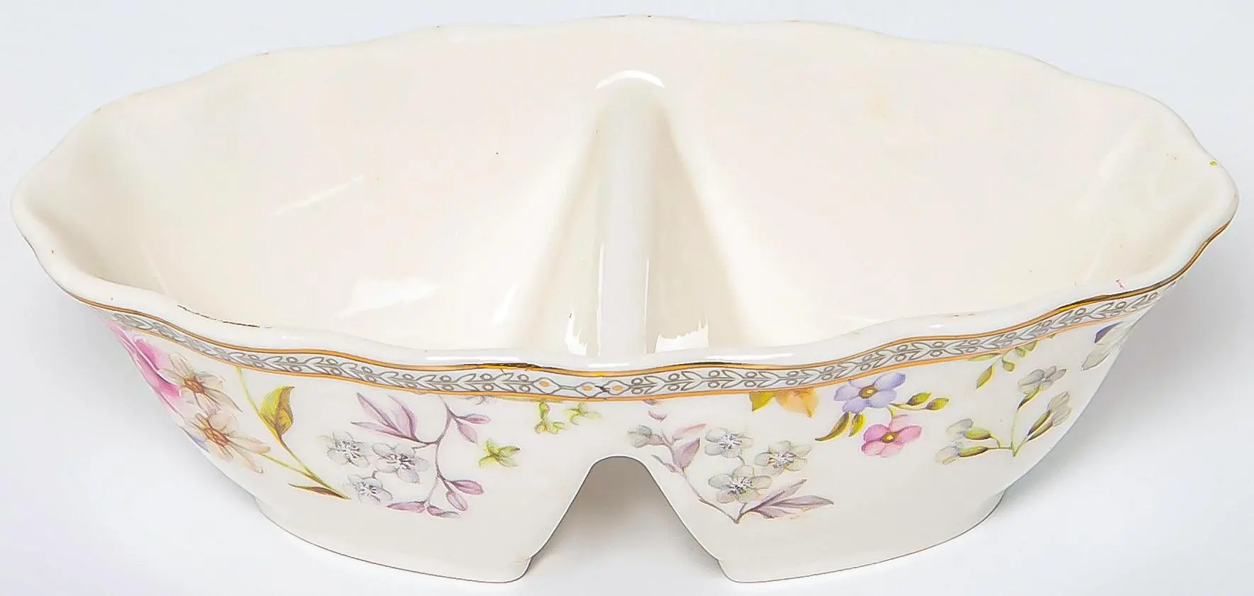 Блюдо для специй 120мм 2 секции, New Bone China, цветная упаковка Эклат 195-42030