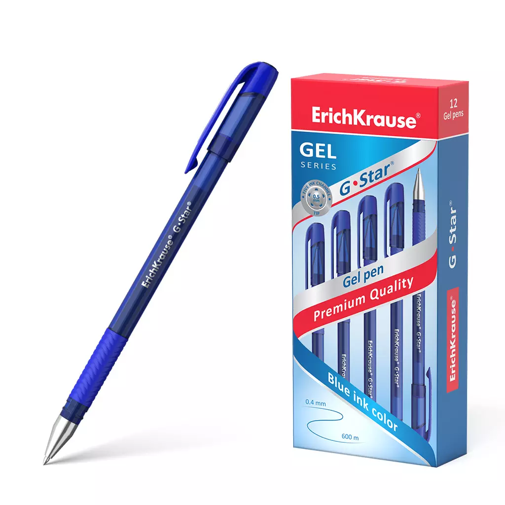 Гелевая ручка ErichKrause 45206 G-STAR, 0,5 мм, синий
