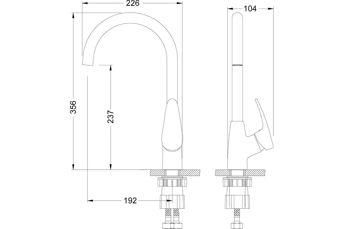 Смеситель для кухни, высокий излив, хром, Lemark Linara LM0405C, латунь