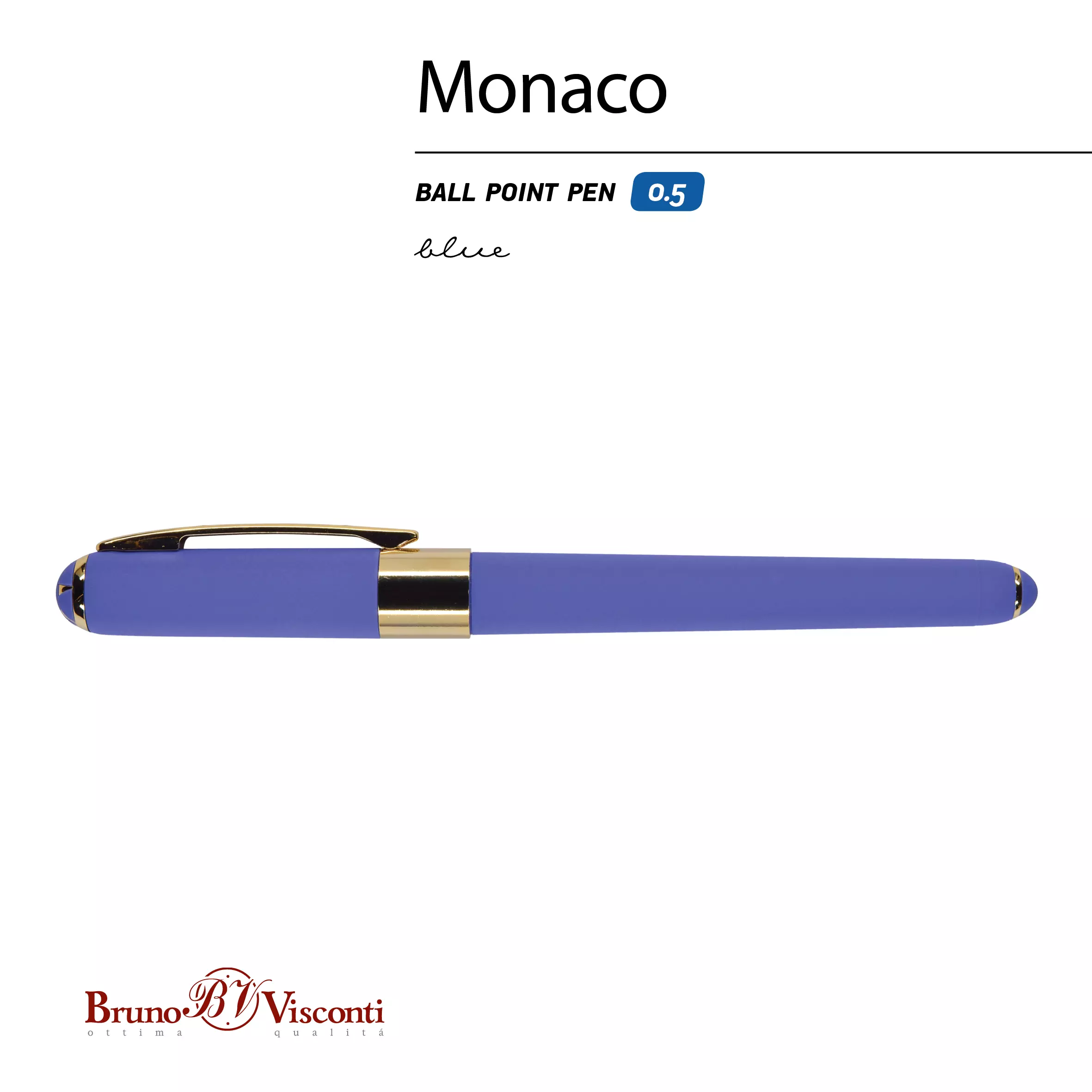 Шариковая ручка синие чернила, BrunoVisconti Monaco, лиловый корпус, 20-0125/17