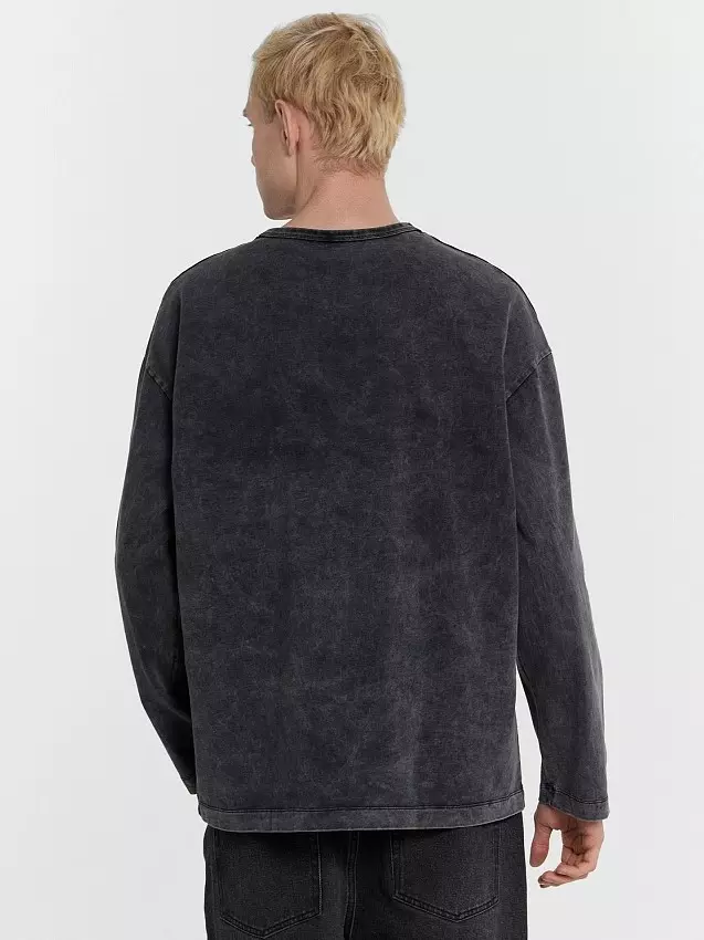 Лонгслив мужской Mark Formelle 121902 ACID WASH черный янтарь, р-р 100-182/188 (50 / L)