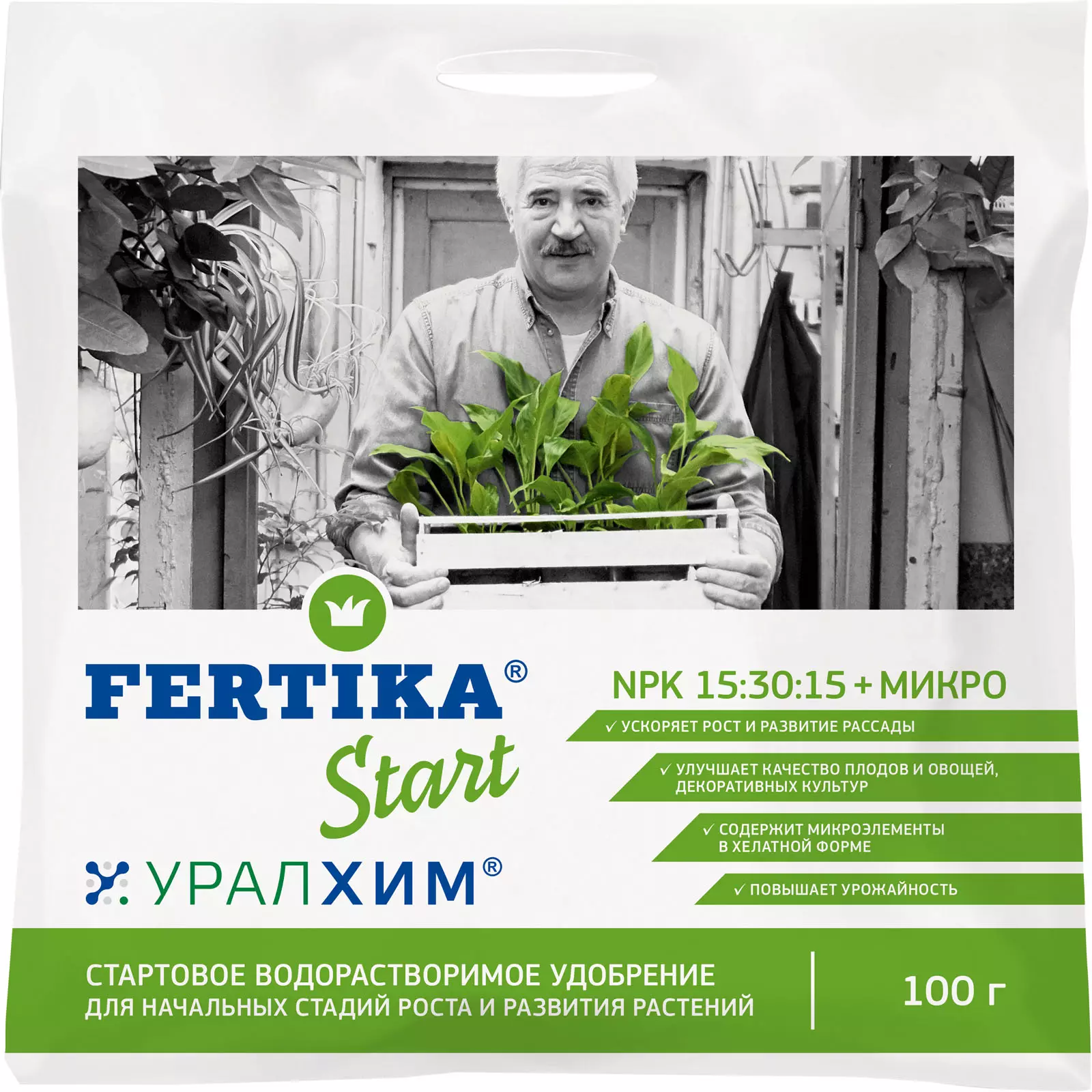 Удобрение Старт NPK 15:30:15 + МИКРО, 100 гр.