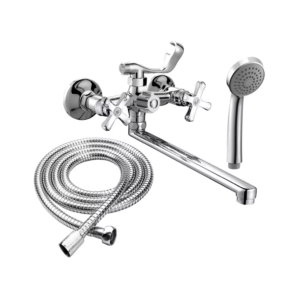 Двухвентильный смеситель для ванны, длинный излив 27 см, хром, RUSH Bianki BI7650-51, латунь