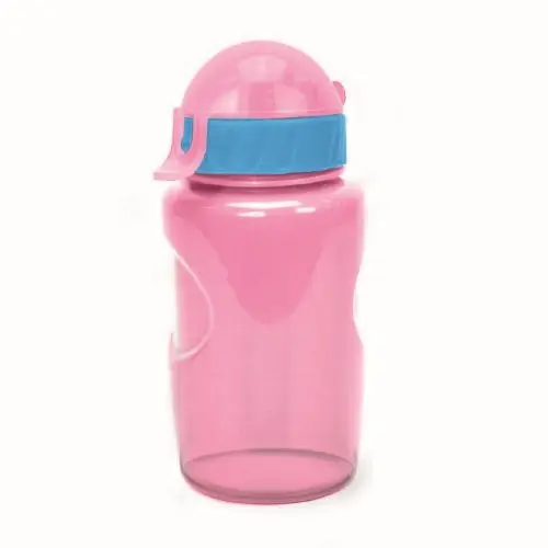 ###Бутылка для воды с трубочкой и шнурком 350 мл LIFESTYLE, anatomic, Розовый КК0159