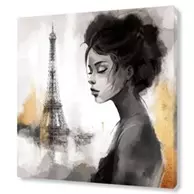 Картина на холсте 70х70 на подрамнике 22 Девушка в Париже