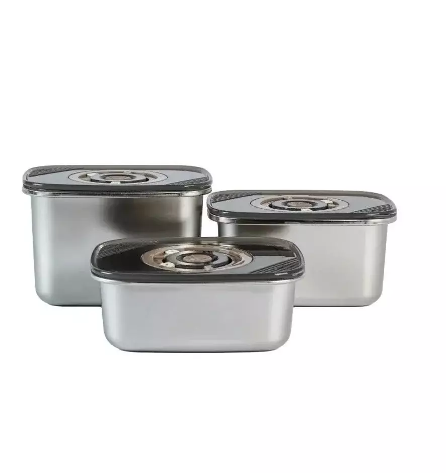 Контейнер пищевой 1,25 л, из нержавеющей стали, пластиковая крышка, 16844-6
