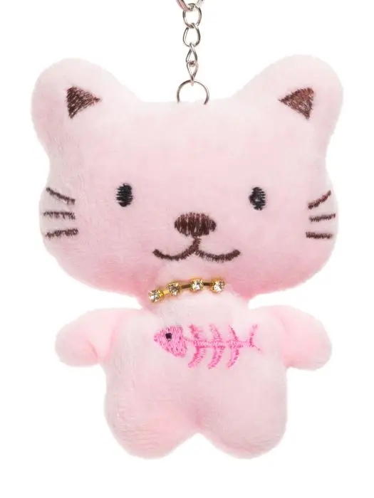 Брелок с подвесом в виде мягкой игрушки Розовый котик 9*3,5*8 см 88657