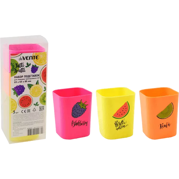 Подставки для пишущих принадлежностей 3 шт, deVENTE Tutti-Frutti, 6,9x6,9x8,9 см, 4104011