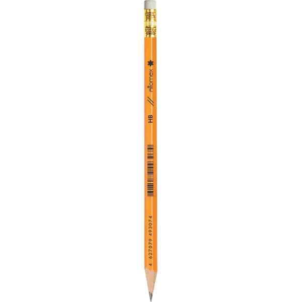 Простой карандаш Attomex HB, диаметр грифеля 1,85 мм, с ластиком, заточенный, 5032313