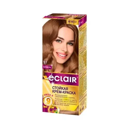 Краска для волос ЕCLAIR с маслом OMEGA 9  9.7 Карамель