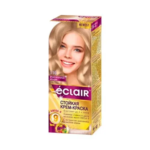 Краска для волос ЕCLAIR с маслом OMEGA 9 11.6 Яркий пепельный блондин