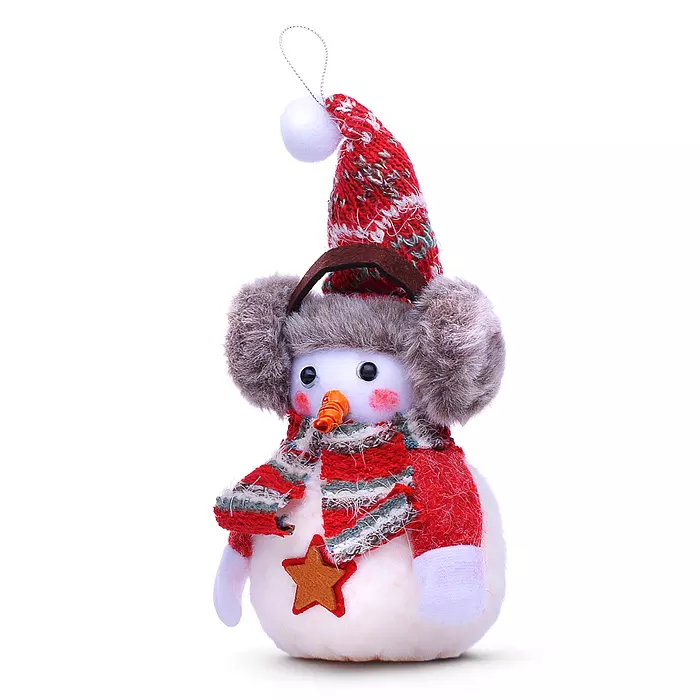 Игрушка набивная Снеговик в шапочке 25 см S2694