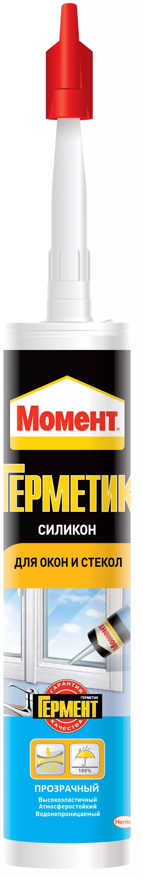 Герметик силиконовый Henkel Момент для окон и стекол 280мл картридж прозрачный