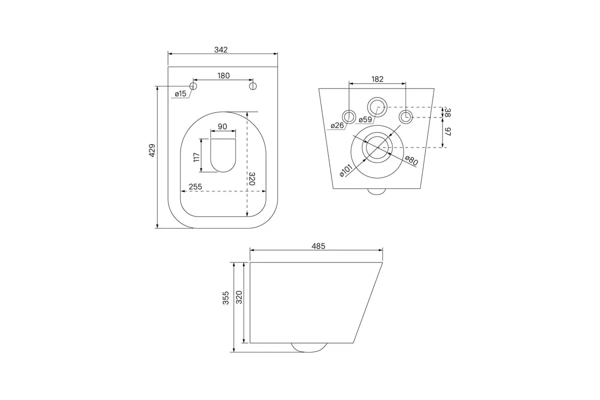 Подвесной унитаз IDDIS Bild BILRDSEi25 безободковый, микролифт