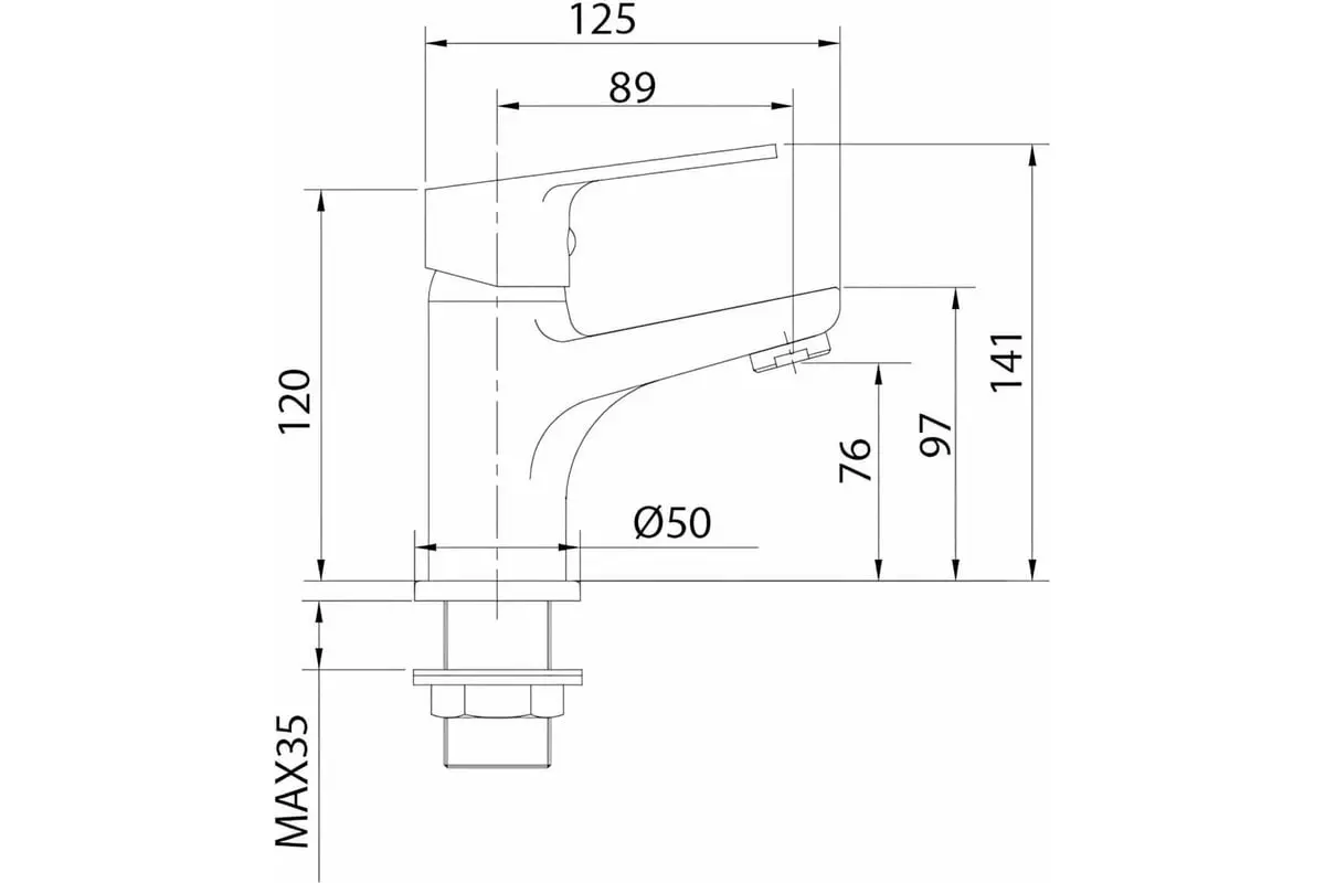 Смеситель для раковины, хром, Milardo Helic HELSB00M01, латунь, классика