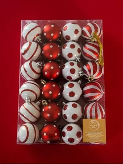 Елочные украшения пластик (24 шт) Волшебство на ветках VNVE-B22