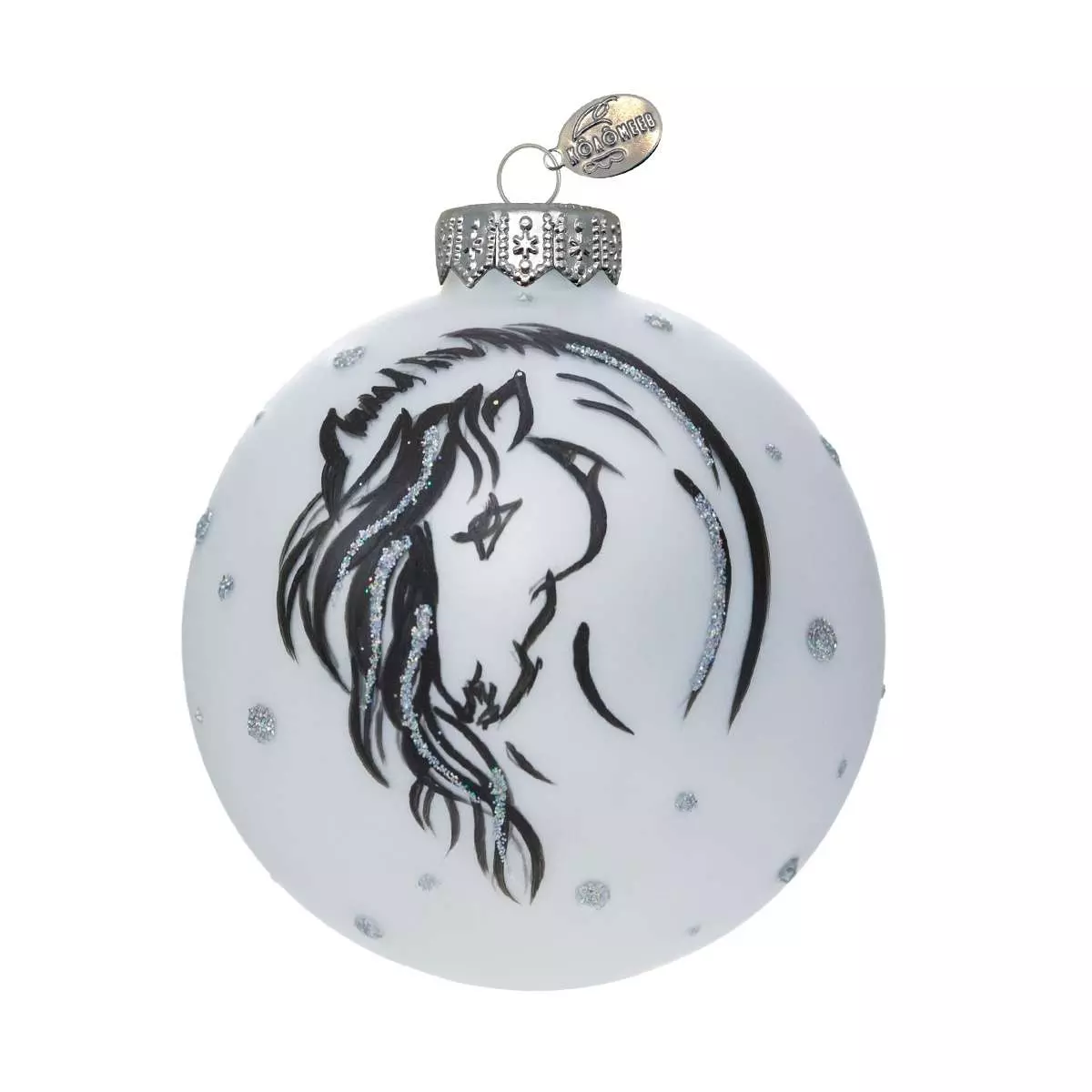 Елочный шар стекло Лошадь контурная 6,5 см (Символ года) Коломеев КУ-65-254039