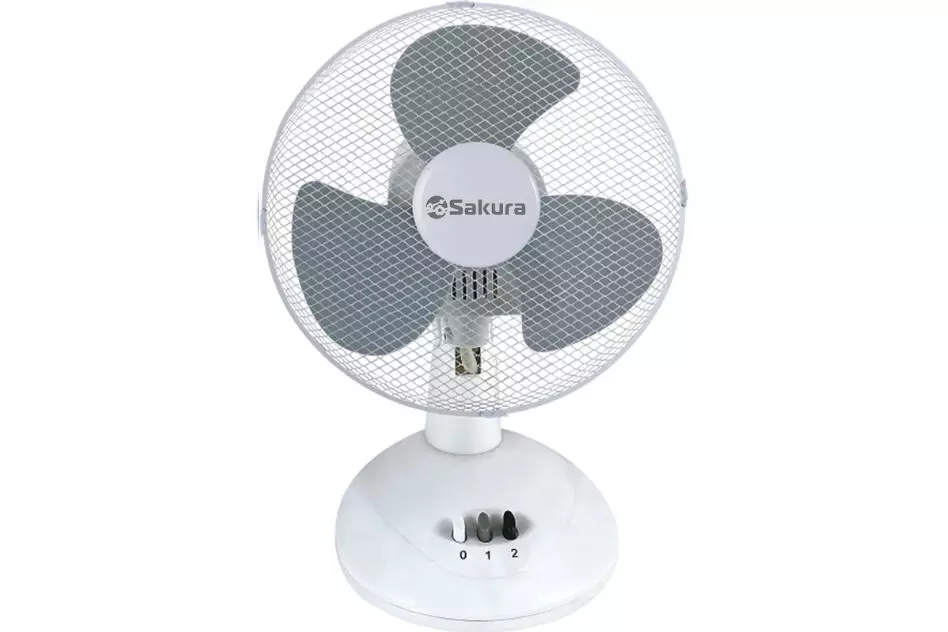 Вентилятор настольный SAKURA SA-13G, бело-серый, 1шт/кор