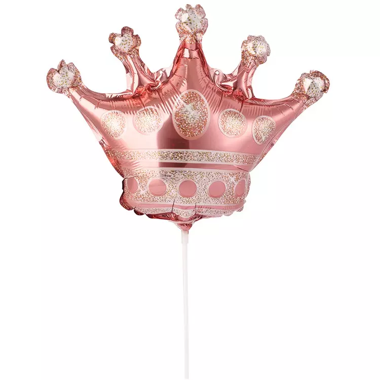 Шар фольгированный 38 см/15 Корона розовое золото 1206-1411