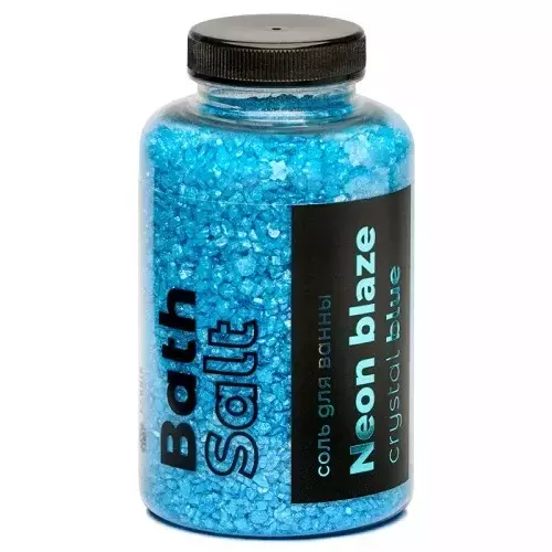 Соль для ванн Fabrik Cosmetology Неон кристально-голубой с шиммером 500 г