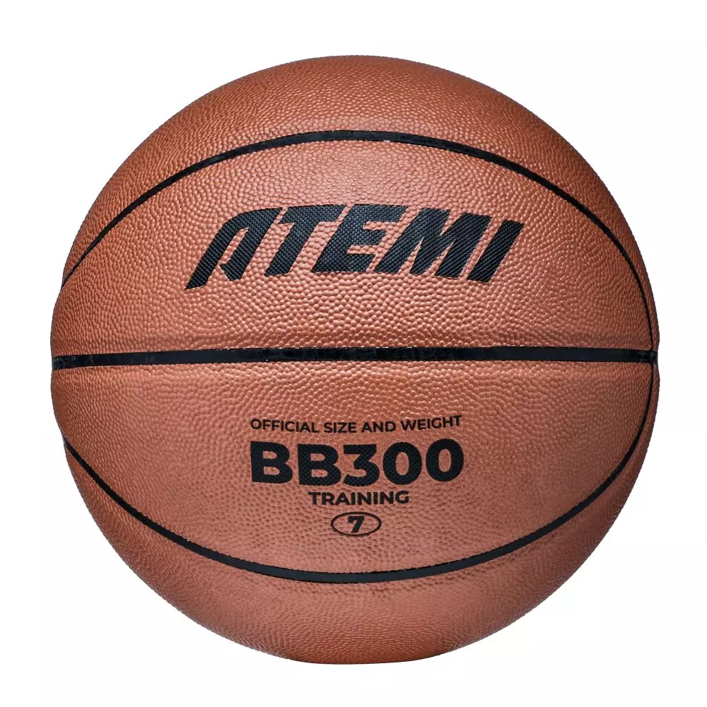 Баскетбольный мяч р.7 Atemi, синтетическая кожа ПВХ, 8 панелей, BB300N, окруж 75-78, клееный