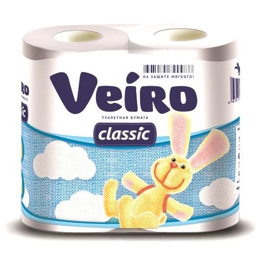 Туалетная бумага Veiro Classic 4 шт., 2-х слойная 5с24